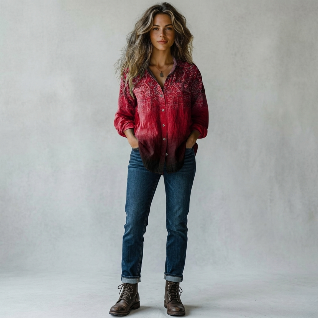 Morena™ Vintage Printed Blouse