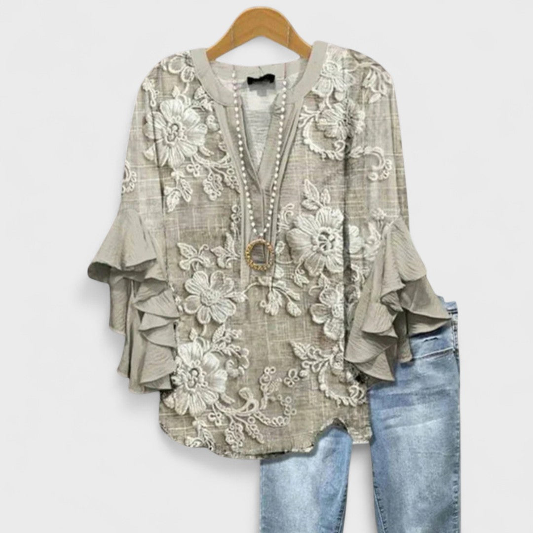 MARIBEL – FLOWY RUFFLE TOP