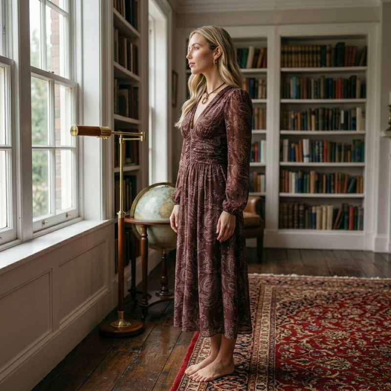 Amelia™ Paisley Zip Maxi Dress