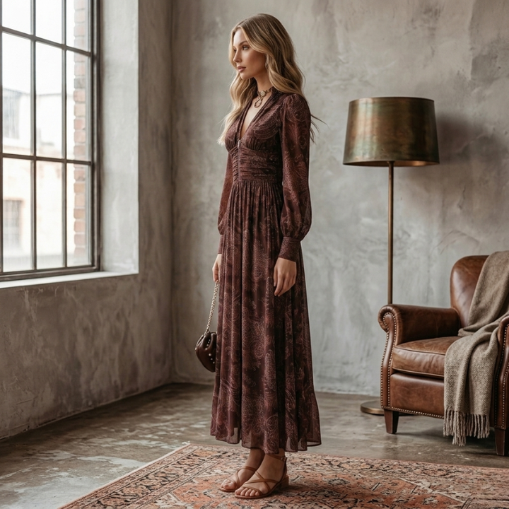 Amelia™ Paisley Zip Maxi Dress